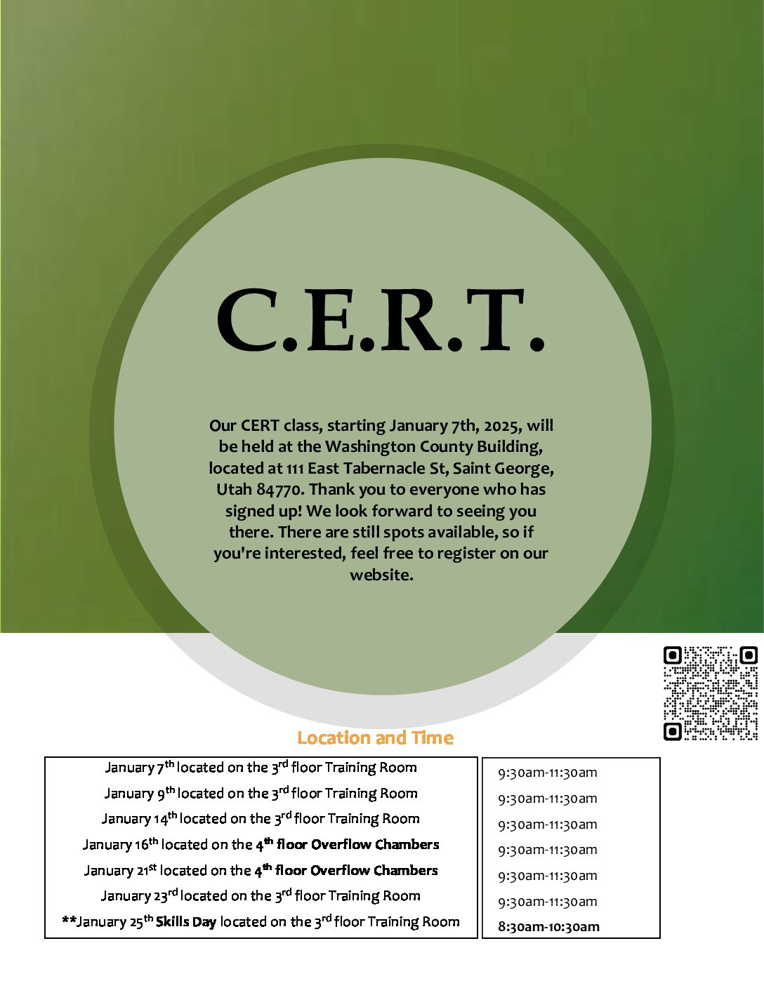 CERT Class in Washington County